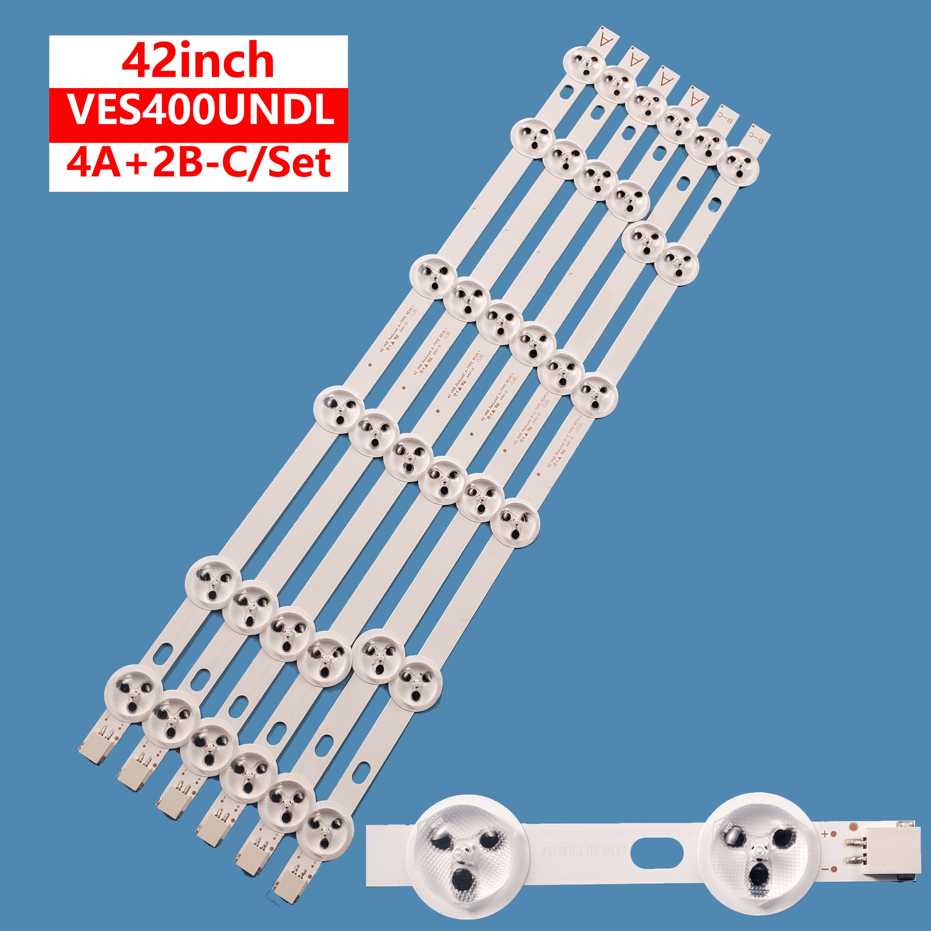 3set=18PCS LED Backlight 6 Lamp strip For VESTEL 42FA5000 42FA8000 42 VNB Reduced A B-C VOX LED-42880 VES420UNDL-3D-N02
