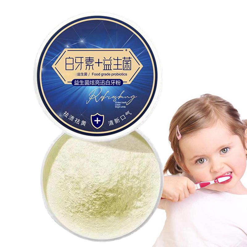 Bright White Tooth Powder Probiotic Remove Yellow Stains Teeth Whitening Tooth Powder Improve Dark Teeth 50g