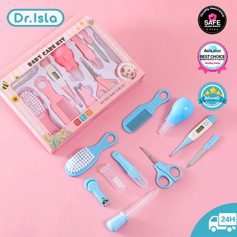 Dr.isla 10Pcs/set Newborn Baby Care Kit Thermometer Kid Toiletries Baby Kids Nail Hair Health Care
