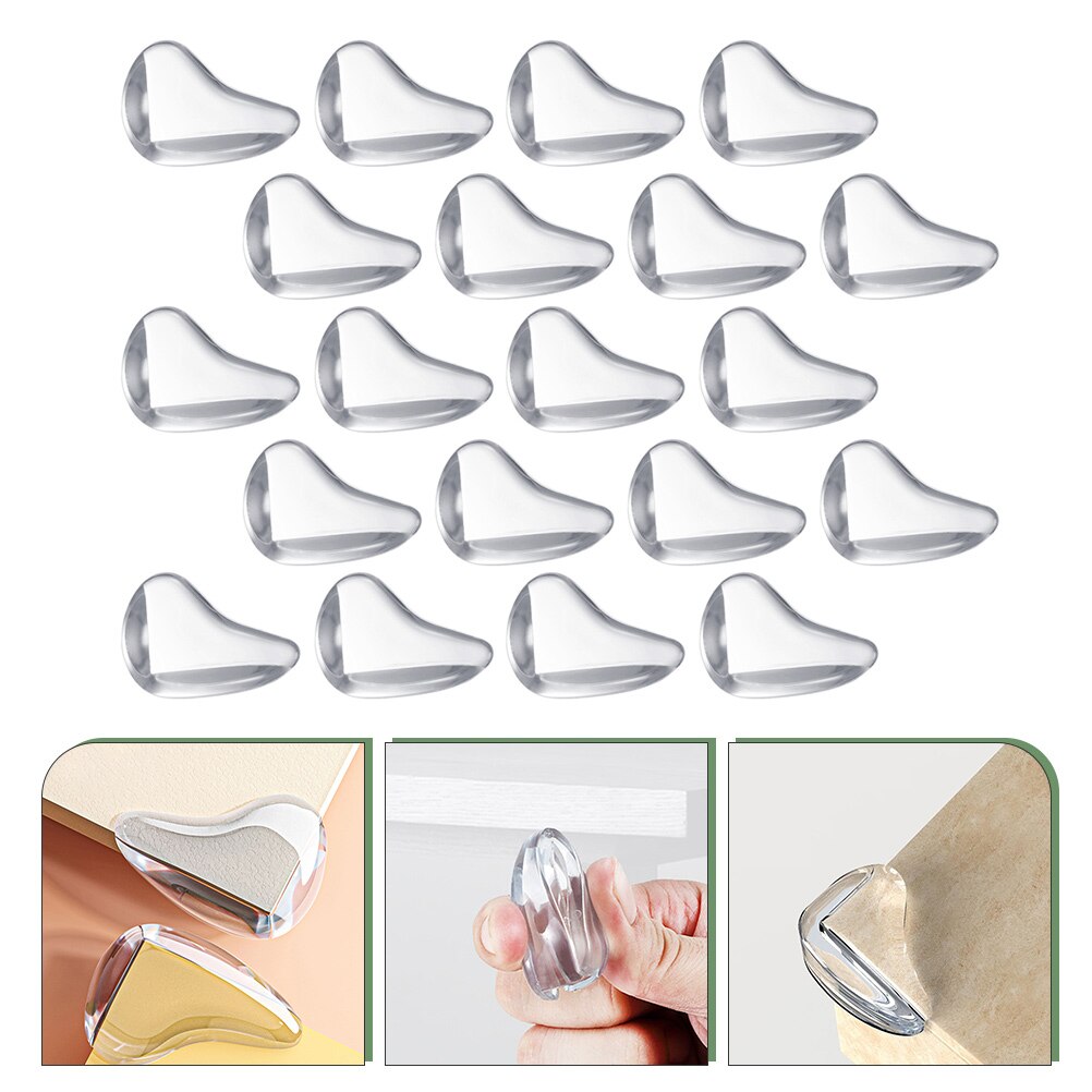 20 Pcs Anti-collision Angle Plastic Tables Bumper Guard Plastic Furniture Clear Desk Cushion Pvc Baby Glass