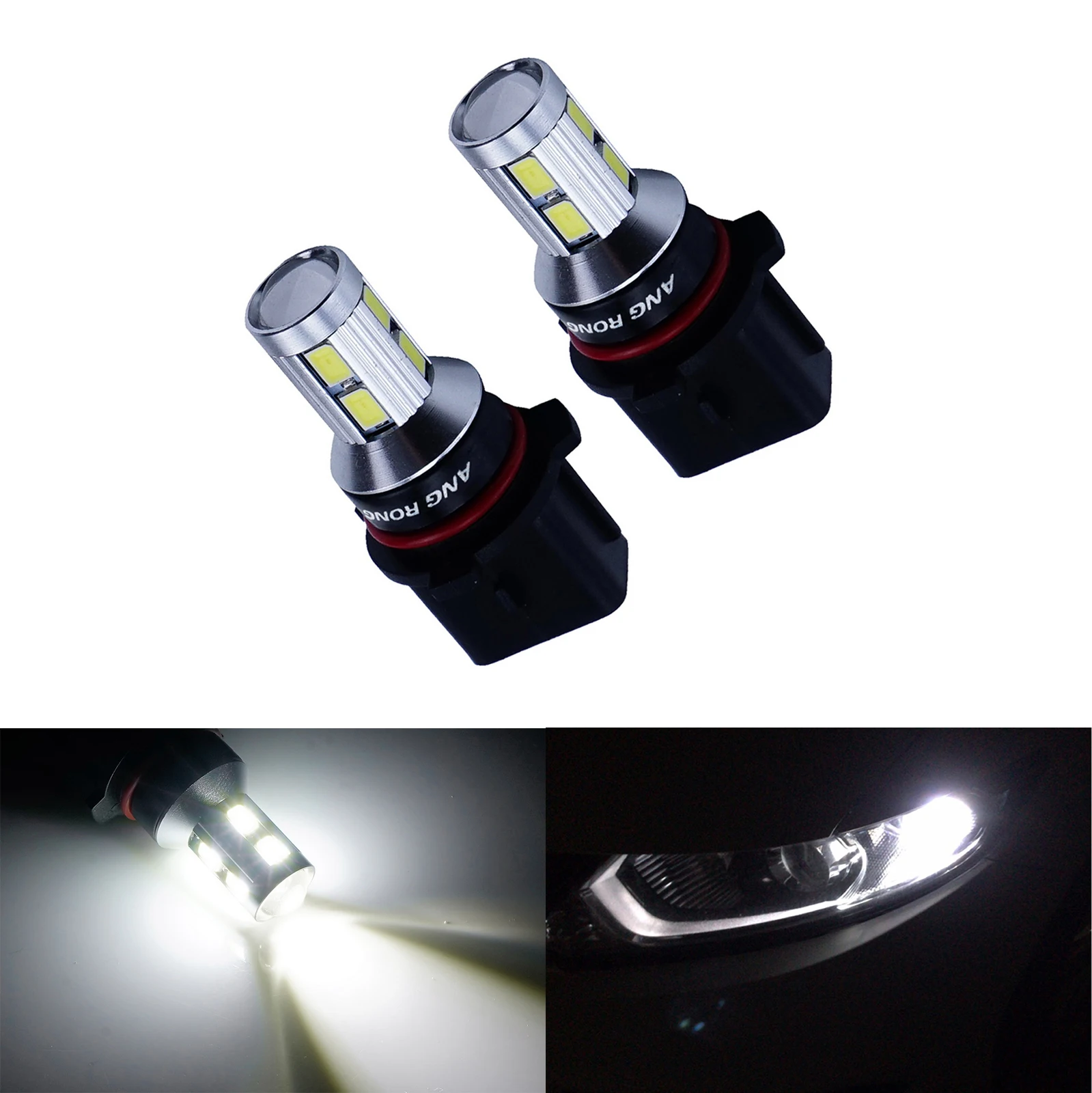 ANGRONG 2x P13W 9 SMD LED Bulb Fog Lamps Daytime Running Light DRL For Audi A4 B8 Q5 Chevrolet
