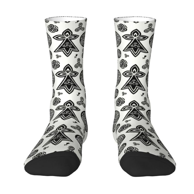 Novelty Men's Breton Triskels Dress Socks Unisex Breathbale Warm 3D Printed Breizh Brittany Triskeles Crew Socks