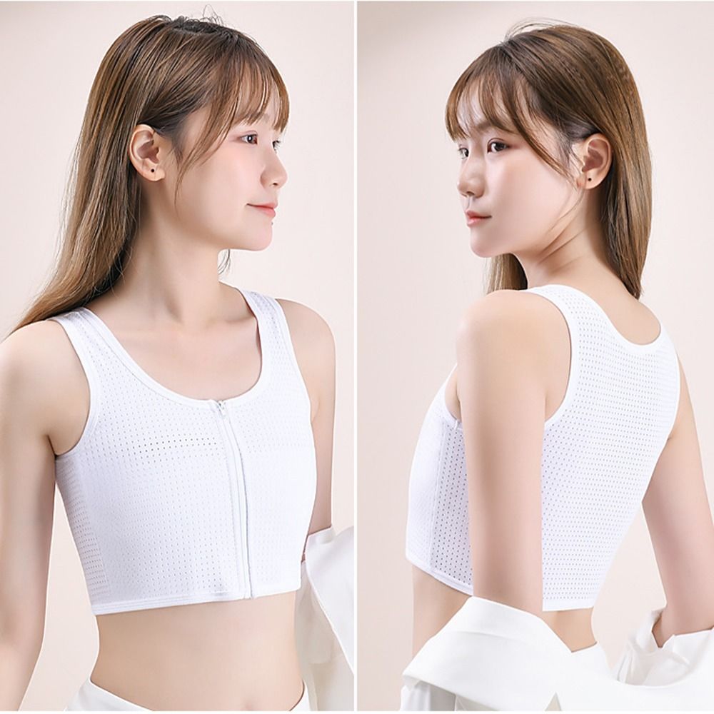 No Steel Ring Underwear Wrapped Chest Sleeveless Push Up Bra Women Bra Female Lingerie Les Zipper Corset Sports Vest