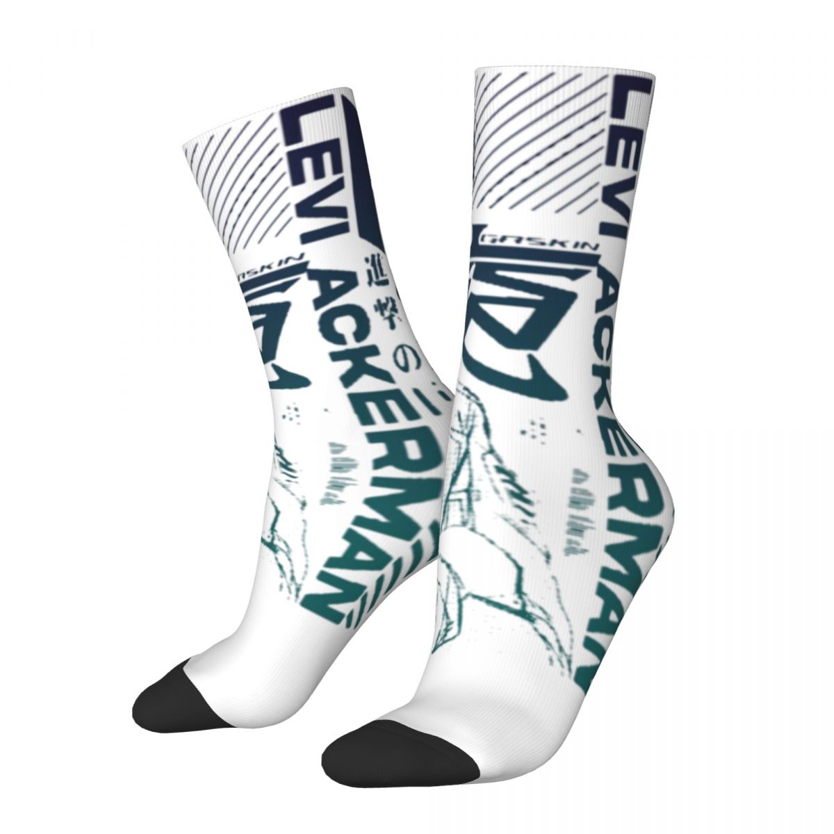 Fashion Men Women Socks Anime Attack On Titan Merch Warm Boy Levi Graphic Socks All Seasons