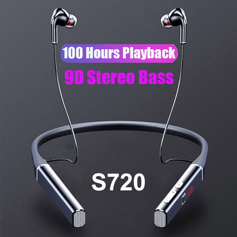 TWS IPX5 Waterproof Sports Earphones 100 Hour Noise Cancelling With Mic Wireless Earphones Bluetooth Magnetic Neckband Earphones