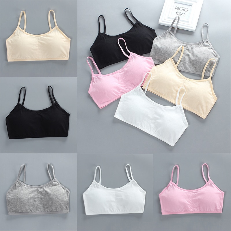 Children's Vest Cotton Development Shoulder Girl's Bra Inserts Primary