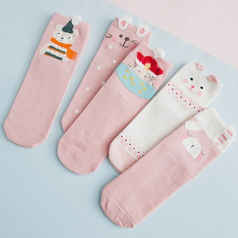 1 Pairs Cute Animals Women's Cotton Socks Female Socks Meias 3D Sock Calcetines Mujer Autumn Winter Warm Socks Lady Girls S