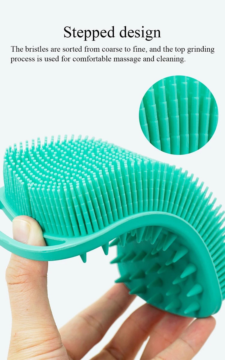 Exfoliating Shower Massage Scraper Bathroom Non-slip Bath Mat Back Massage Brush Silicone Foot Wash