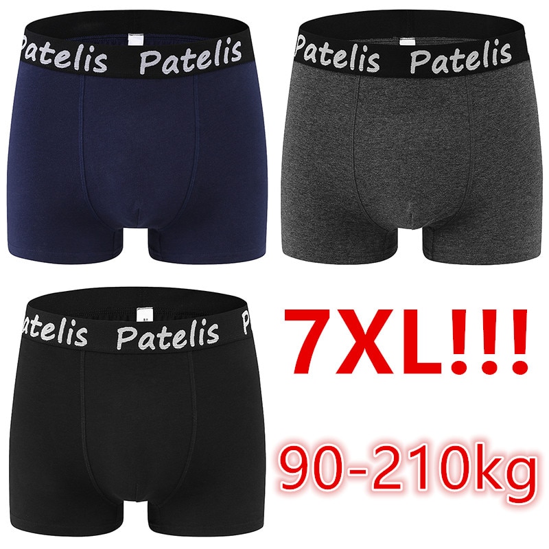 Big Size Men Boxers Panty for 90-210kg Large Size 7XL Shorts Comfortable Underwear Full Cotton Fabric Men Briefs Boxer Hombre