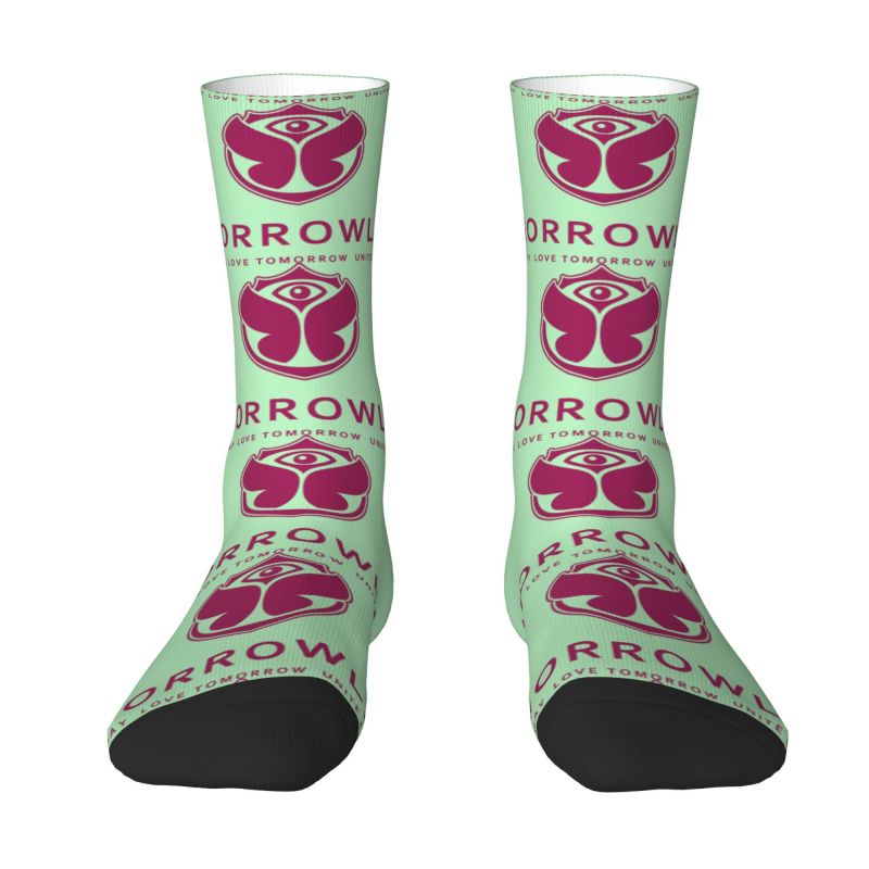 Tomorrowland Men Women Crew Socks Unisex Funny Belgian Electronic Dance Music Festival Spring Summer Autumn Winter Dress Socks