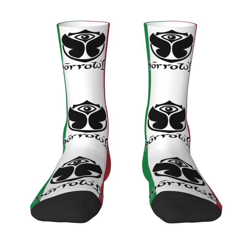 Cool Print Tomorrowland Italy Flag Socks for Women Men Stretchy Summer Autumn Winter Crew Socks
