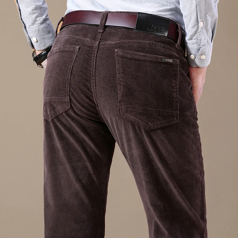Autumn and Winter Men's Corduroy Casual Pants Business Fashion Elastic Regular Fit Stretch Trousers