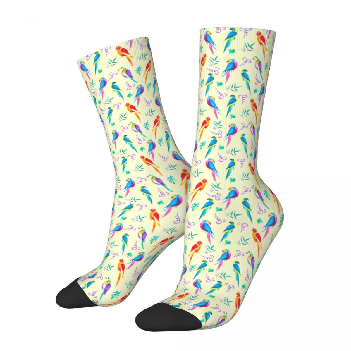 Hip Hop Retro Exotic Parrots Crazy Men's compression Socks Unisex Parrot Pet Bird Street Style Pattern Printed Crew Sock Bo