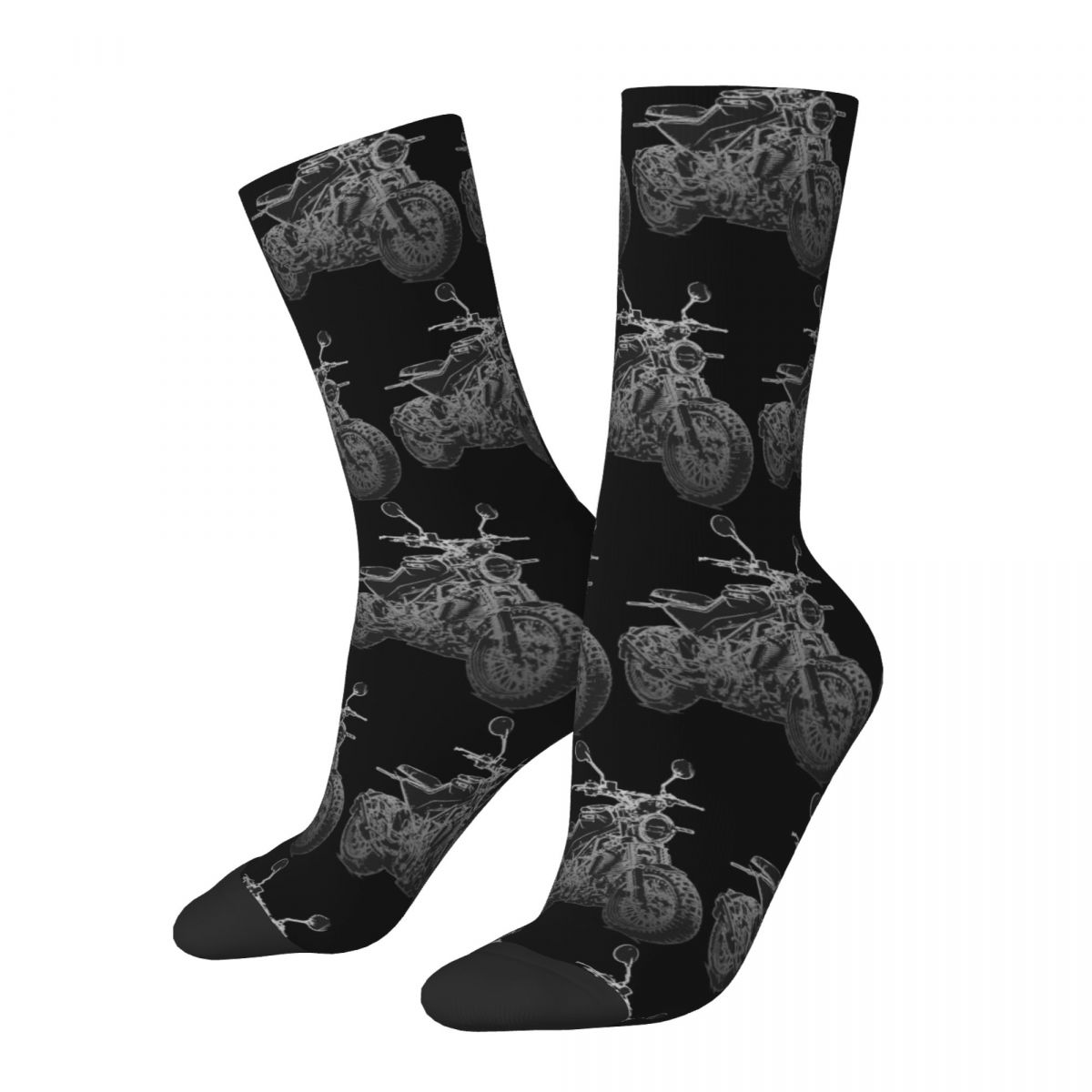 Happy Funny Men's compression Socks Svartpilen 401 Vintage Harajuku Motorcycles Street Style Novelty Seamless Crew Crazy So