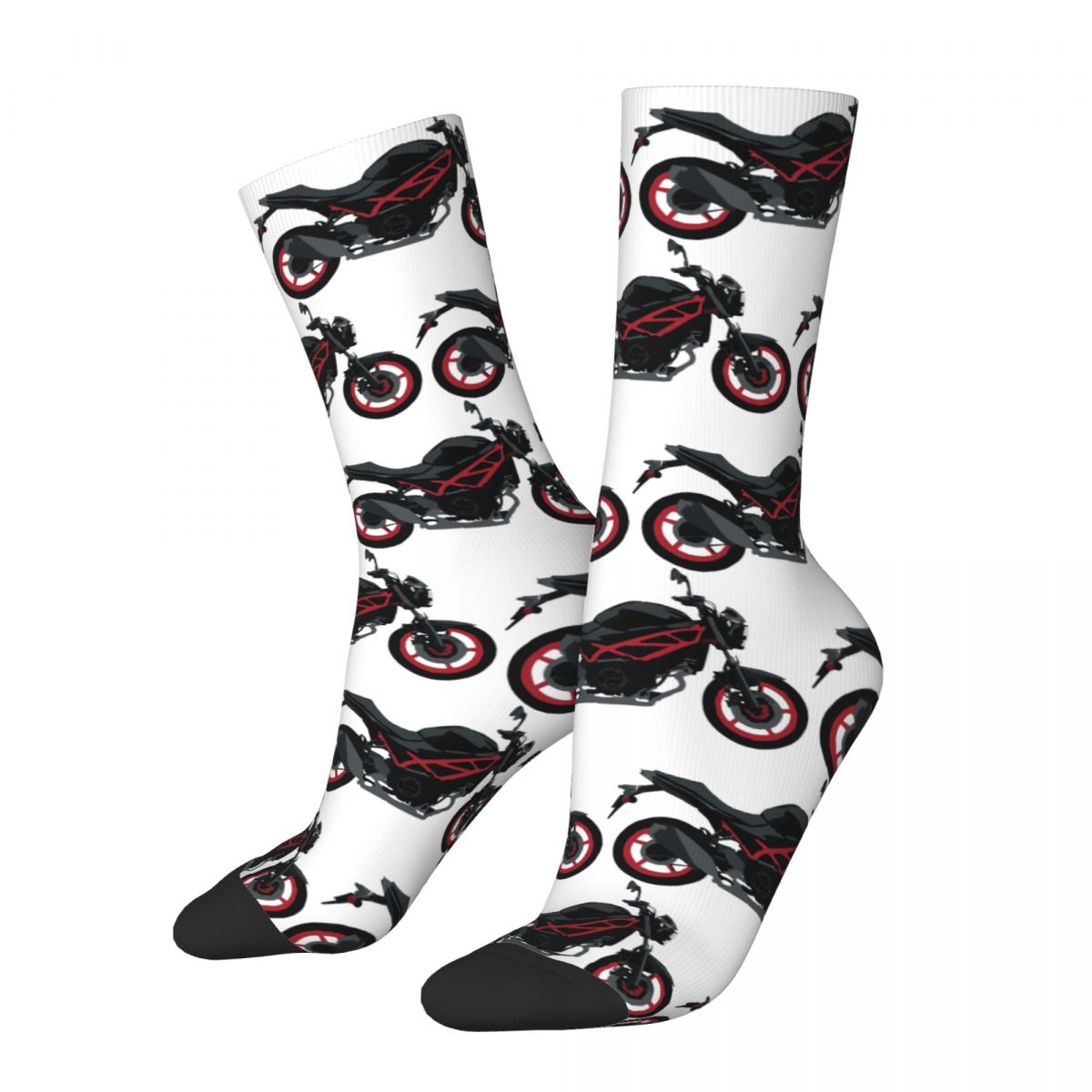 Funny Crazy Sock for Men SV 650 Hip Hop Vintage Motorcycles Happy Seamless Pattern Printed Boys Crew compression Sock