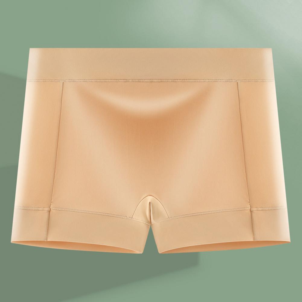 Men Ice Silk Seamless Safety Panties Comfortable Women's Ice Silk Seamless Safety Panties Smooth Fabric Mid-rise for Everyd
