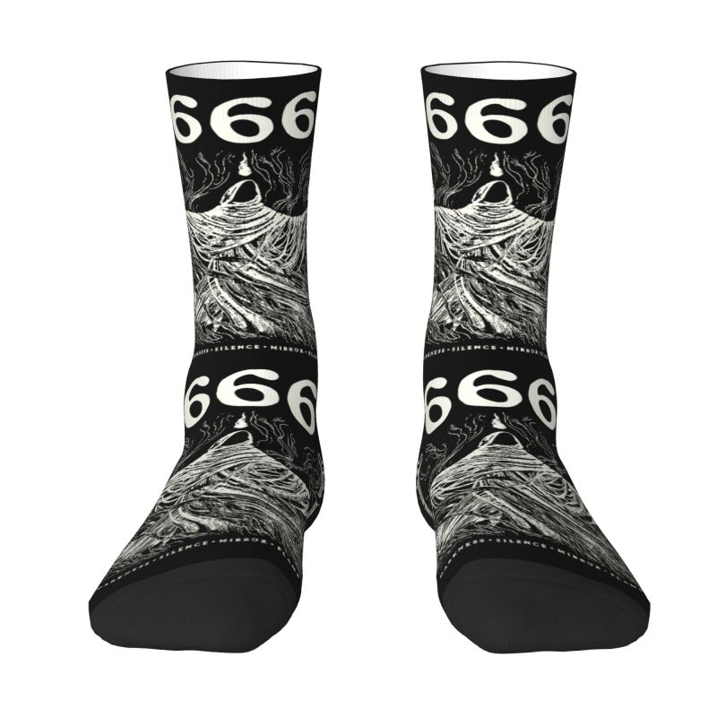666 Dance Ritual Baphomet Dress Socks Mens Womens Warm Funny Novelty Hail Satan Devil Crew Socks