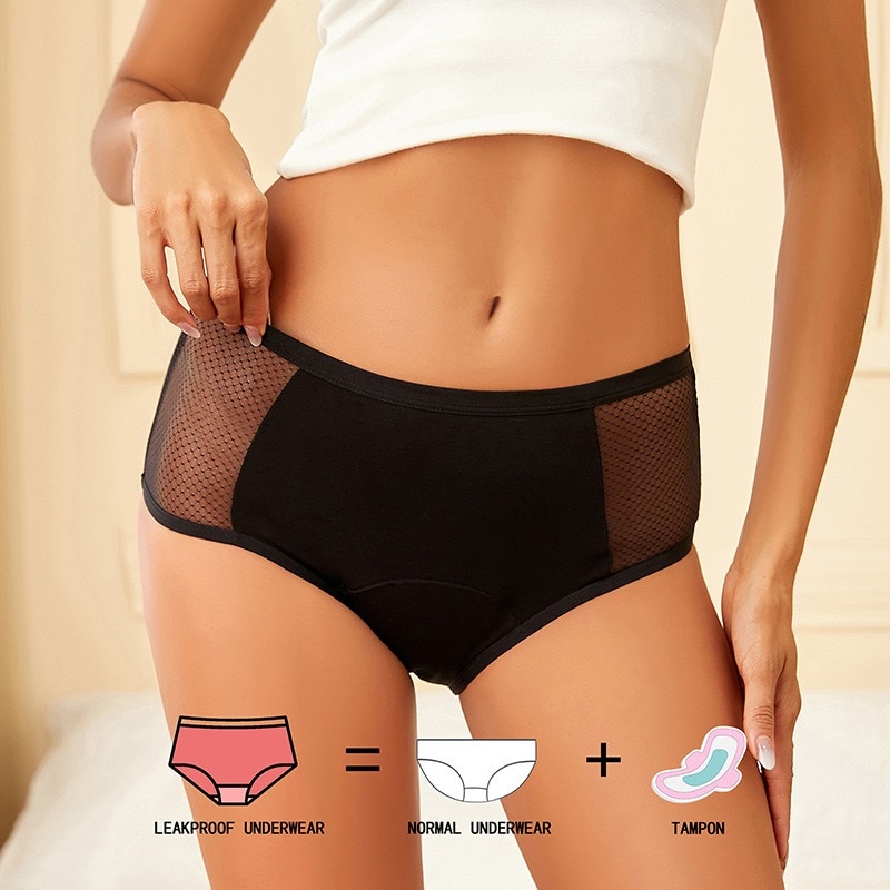 Four-layer Period Panties Lace Free Sanitary Napkins Anti-side Leakage Breathable Plus Size Menstrual Underwear