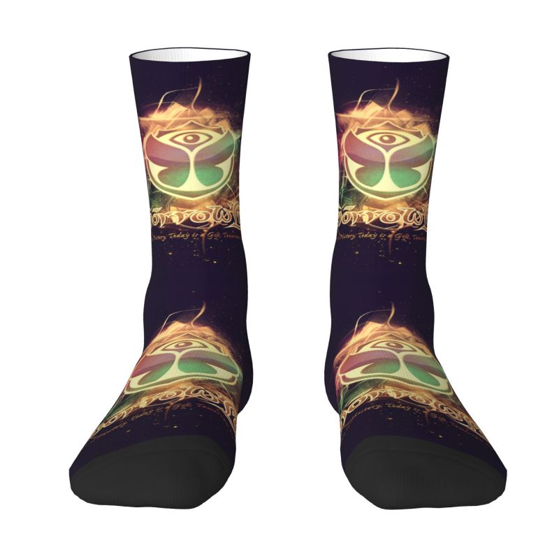 Novelty Printing Tomorrowland Flag Socks for Women Men Stretch Summer Autumn Winter Crew Socks