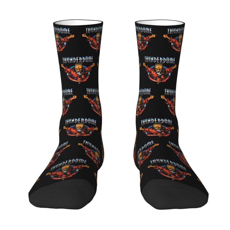 Kawaii Men's Music Festival Thunderdome Dress Socks Unisex Warm Comfortable 3D Print Hardcore Gabber Crew Socks