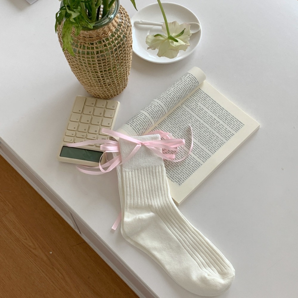 Fresh Sweat Absorbent Stripe Retro Thin Lace Short socks Lolita Hosiery Kawaii Socks Bow Tie Balletcore Girls Socks