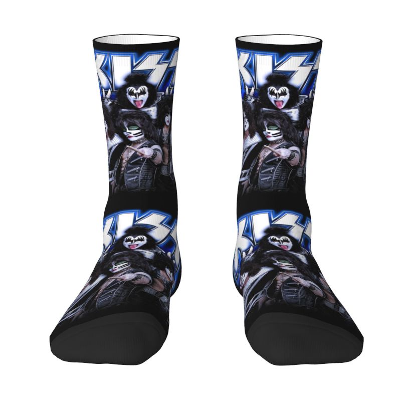 Kawaii Music Rock Band Kiss Socks Men Women Warm 3D Printed Demon Thriller Rock Sports Basketball Socks
