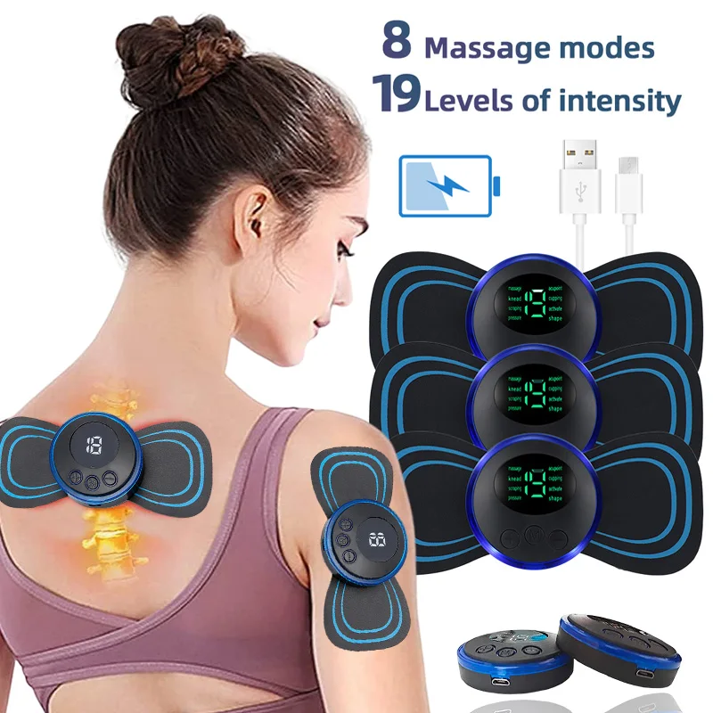 Mini Electric Cervical Massager Tens Neck Massager 8 Modes Portable Decompression Massageado Machine