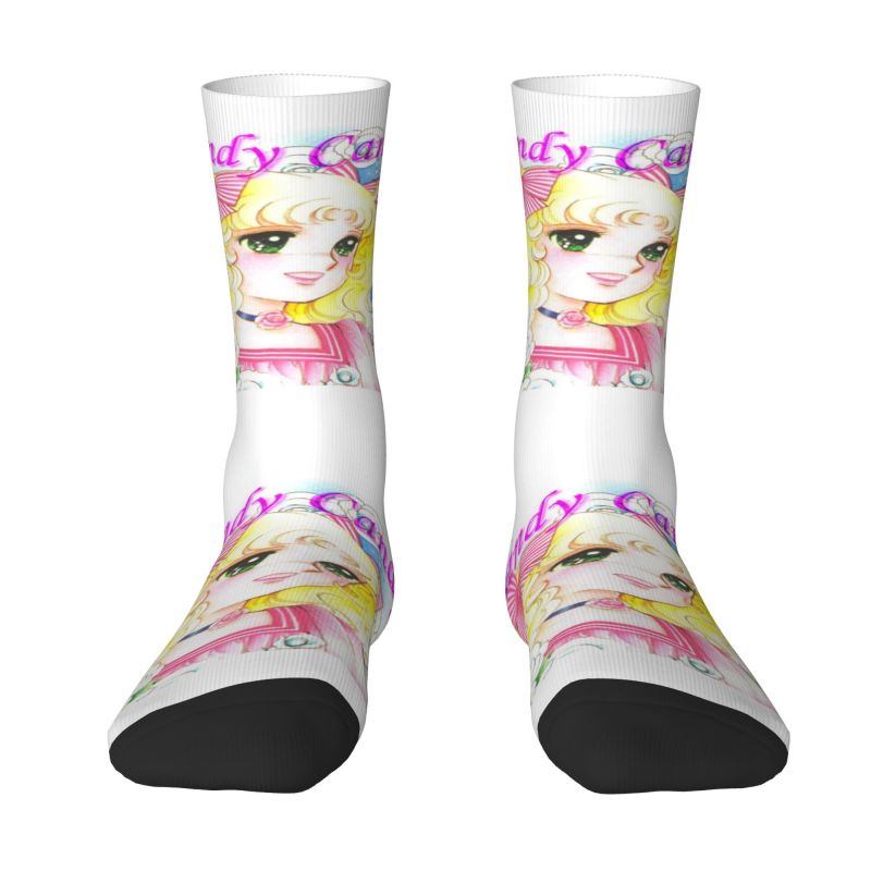 Novelty Mens Candy Candy Dress Socks Unisex Warm Breathbale 3D Printed Anime Manga Crew Socks