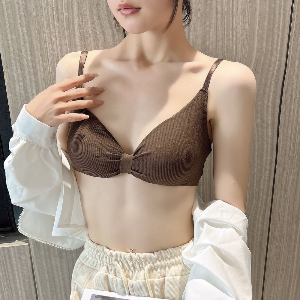 Korean Style Bralette Seamless Deep V Sports Bra Tube Top Sexy Women Underwear Crop Tops Bra Push Up Bra for Female Triangle Cup