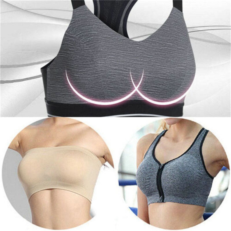 No Steel Ring Bra Round Sponge Chest Pad Anti-Slip Thickened Summer Seamless Ice Silk Bra Push up Underwear Strapless for Women