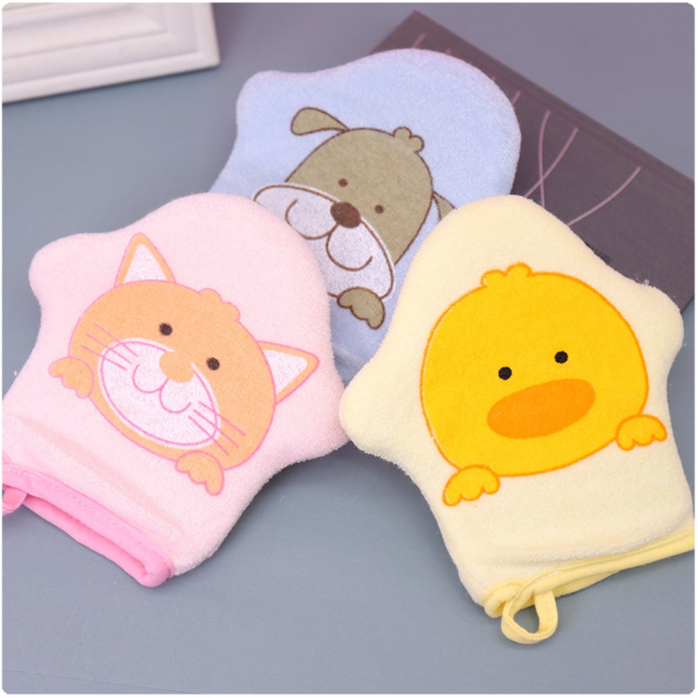 Bathing Gloves Soft When Entering Water Flexible Soft Texture Bath Rub Childrens Bath Towel Shower Cotton Convenient Drying Cute