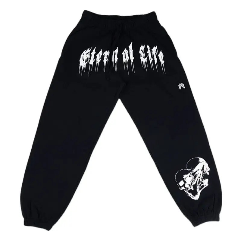 Spring And Autumn Lazy Casual Sweatpants Silk Screen Printed Hair Band Pants Running Fitness High