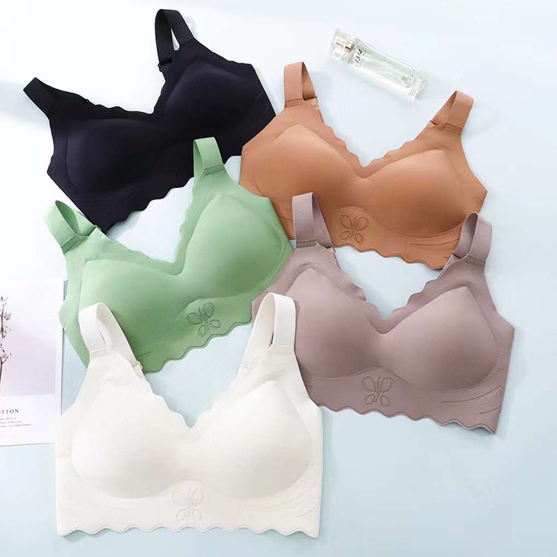 Large Size Underwear Women Gather Together Anti-Sag Bra Ventilate No Steel Ring Traceless Vest Bra Summer Thin Cup Tube Top