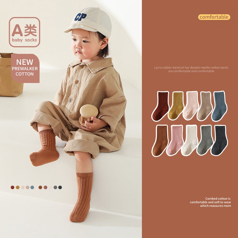Baby Socks Newborn Baby Boy Socks Kids Pure Cotton Spring Autumn Fadeless Soft Children's Socks for Girls Baby Socks Girl