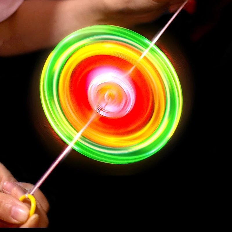 New Luminous Hand Pull Luminous Flashing Rope Flywheel Toy Led Light Toy Novelty Children Flywheel