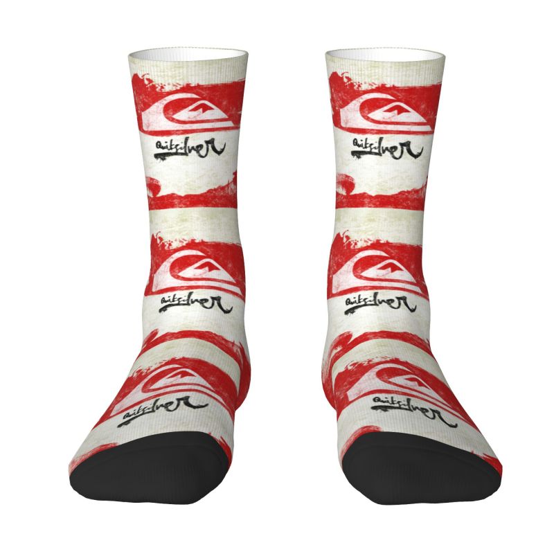 Fashion Print Surf Surfing Quiksilvers Socks for Men Women Stretch Summer Autumn Winter Crew Socks