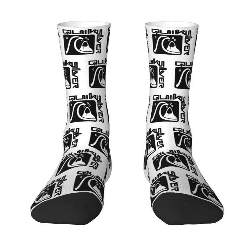 Quiksilvers Surf Surfing Logo Dress Socks Men Women Warm Funny Novelty Crew Socks