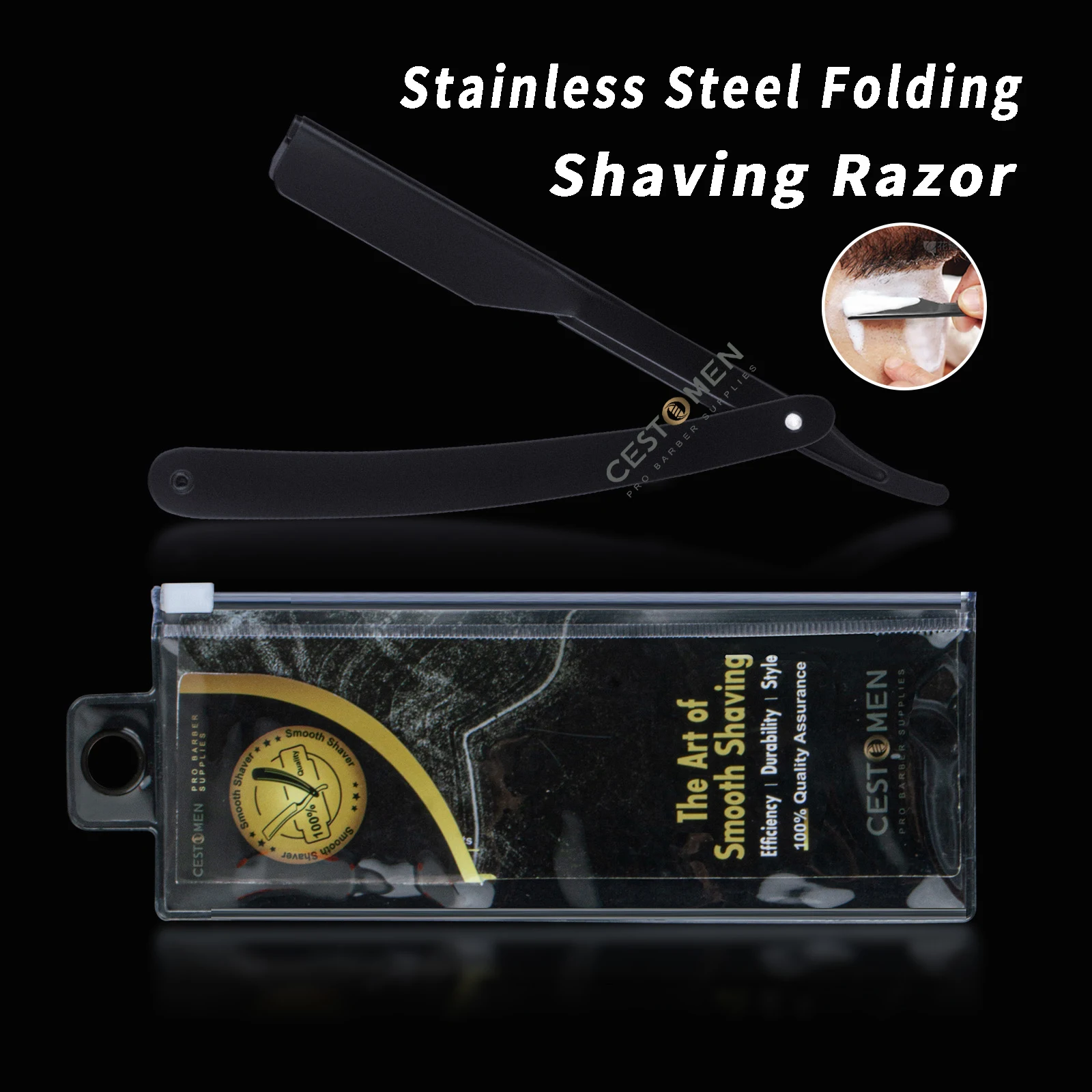 Professional Barber Men's Shaver Straight Edge Barber Razor Knives Holder Manual Stainless Steel