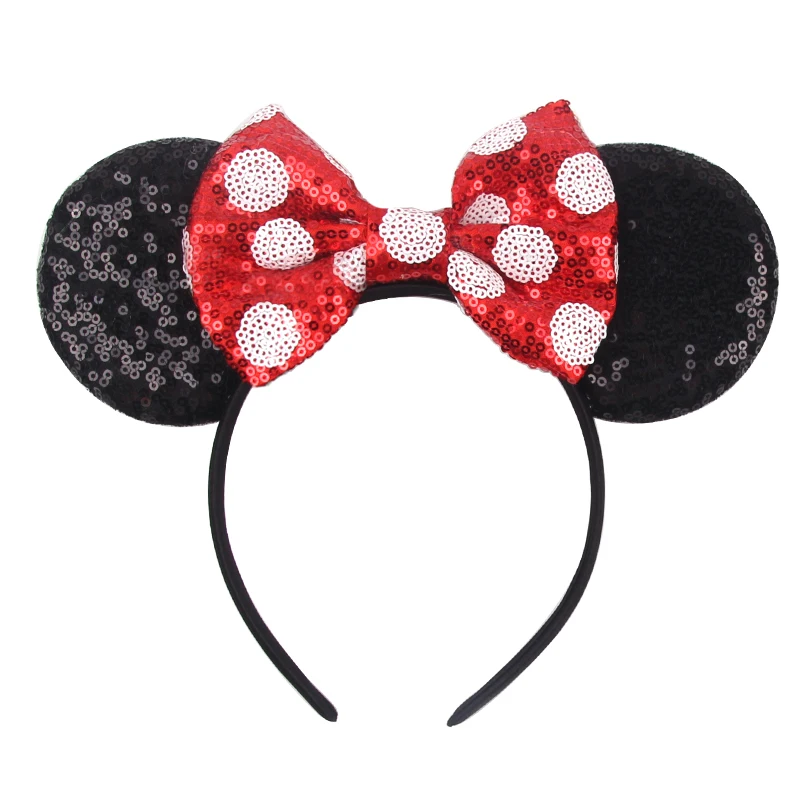 Classical Mouse Ears Headband For Women Girls Festival Party Princess Hairband Kids Sequin Bow