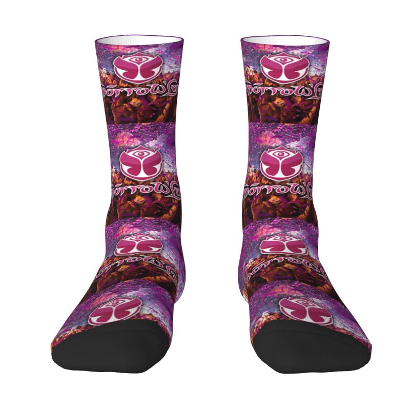 Tomorrowland Men's Crew Socks Unisex Funny 3D Print Gay Hombre Dress Socks