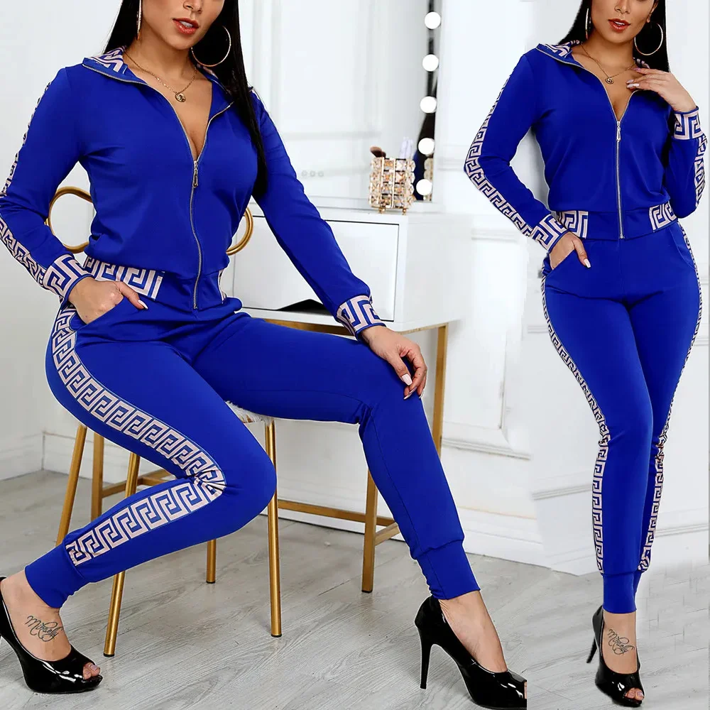 2023 Women Two Piece Set Outfits Autumn Women's Tracksuit Zipper Top And Pants Casual Sport Suit 2
