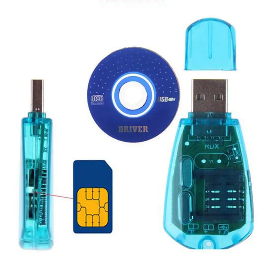 SIM Card Reader Blue Professional Mobile Phone Standard USB Copy Cloner Writer SMS Backup Supplies