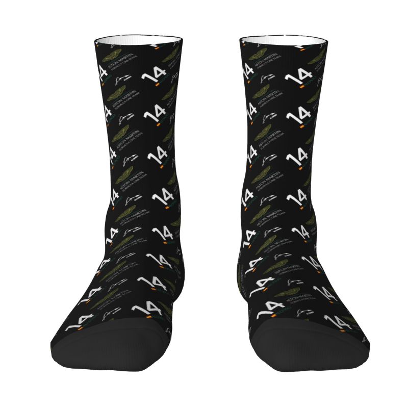 Spanish Racing Driver Aston Martins Dress Socks Men Women Warm Fashion Crew Socks