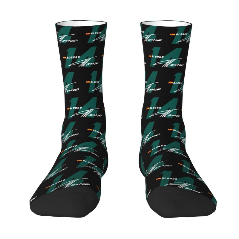 Famous Spanish Racing Driver Aston Martins Men Women Crew Socks Unisex Cool Spring Summer Autumn Winter Dress Socks