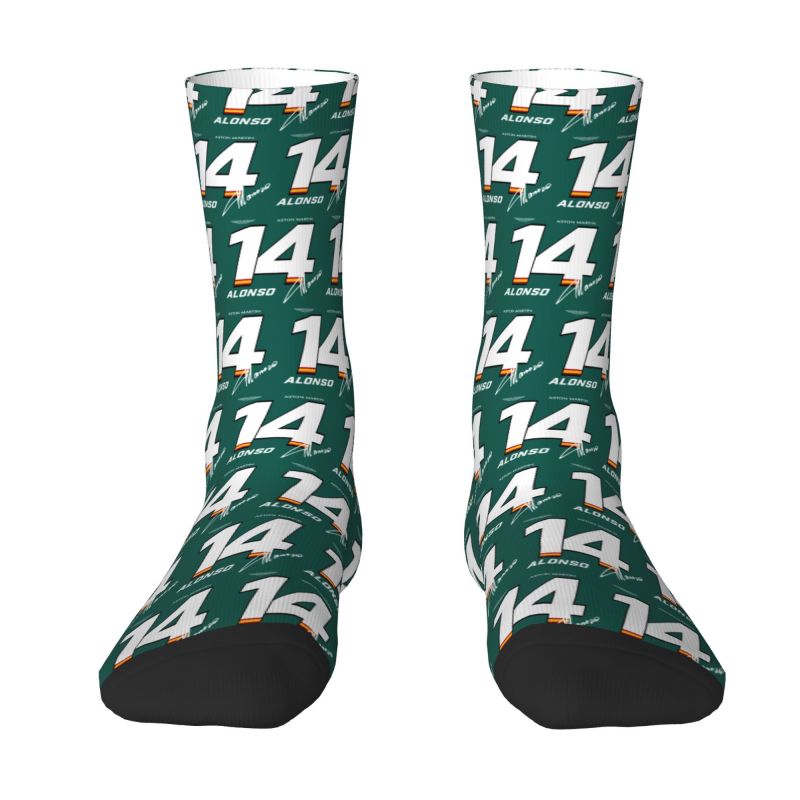 Famous Spanish Racing Driver Aston Martins Dress Socks Mens Womens Warm Funny Novelty Crew Socks