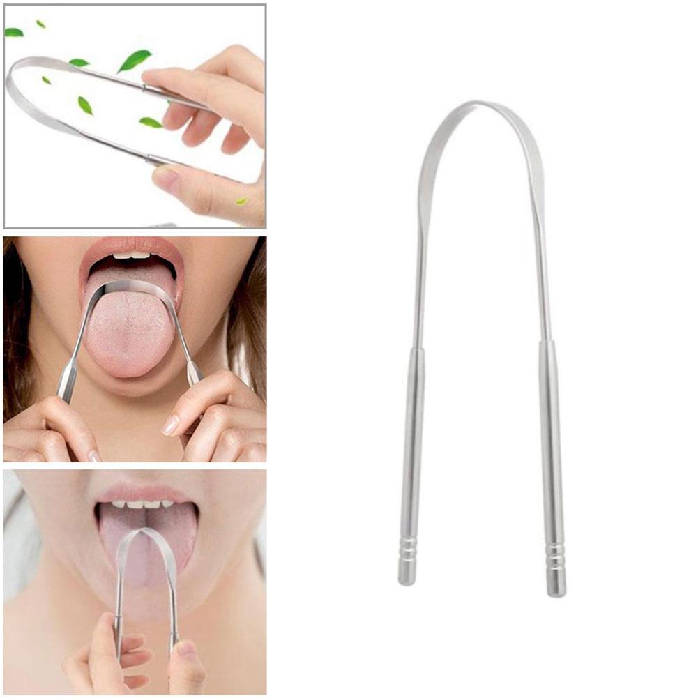 Stainless Steel Tongue Scraper Cleaner Fresh Breath Cleaning Oral Toothbrush Tools Tongue Hygiene Care Wholesale Coated X4K1