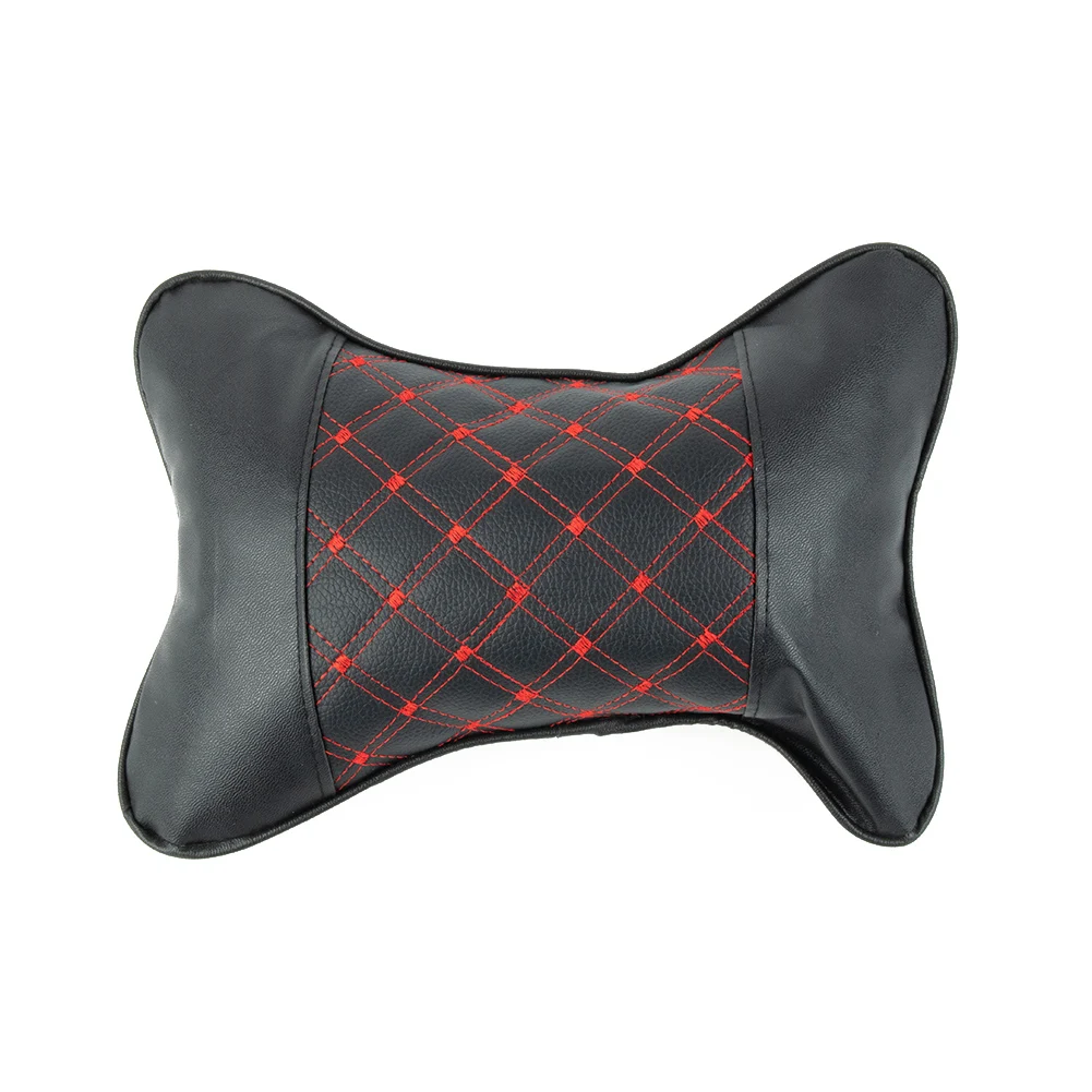 Universal Car Neck Pillows Both Side Pu Leather Headrest For Head Pain Relief Filled Fiber Universal