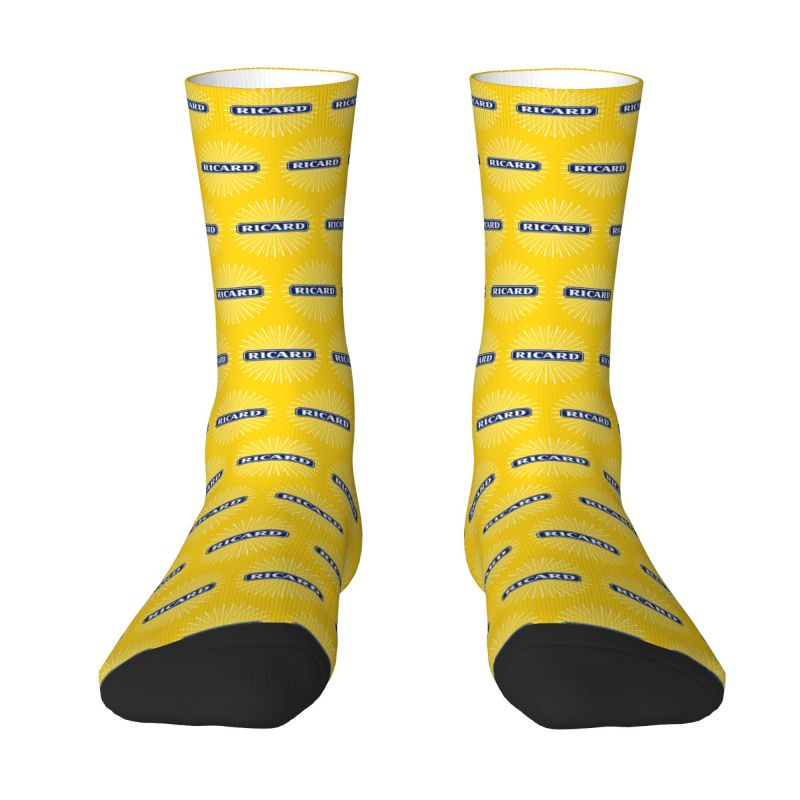 Marseille France Ricard Aperitif Anise Men Women Crew Socks Unisex Kawaii 3D Printing Great Buffalo Sun Dress Socks