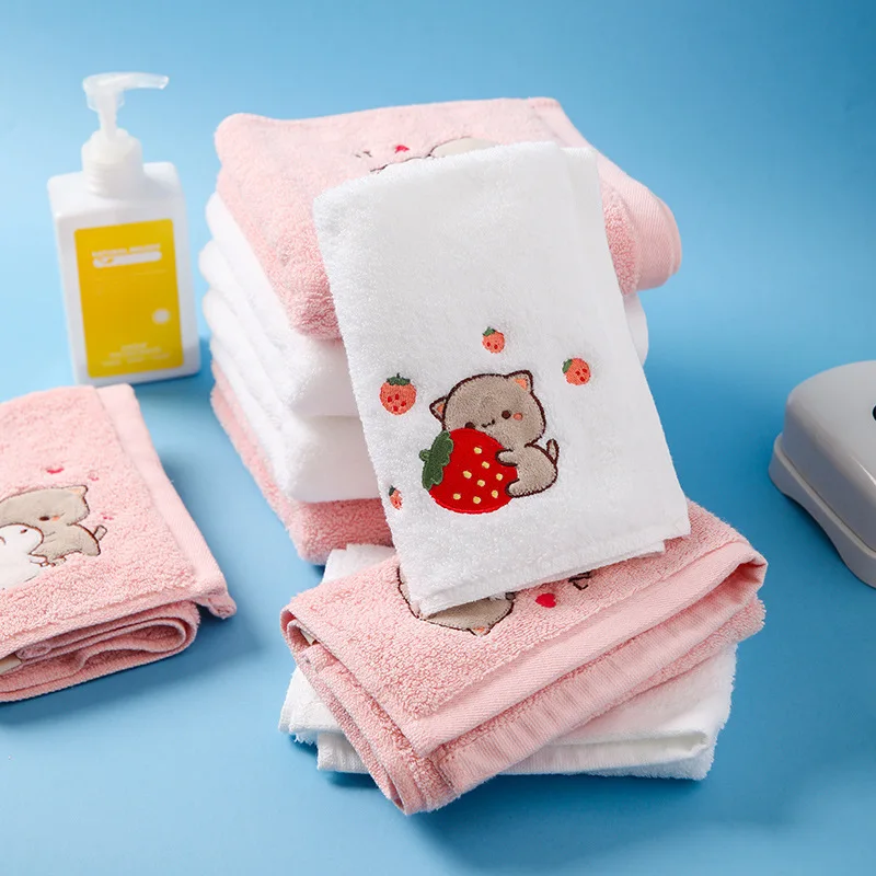 Bubu And Dudu Mitao Cat Cartoon Embroidery New Towel Pure Cotton Soft Face Wash Household Water