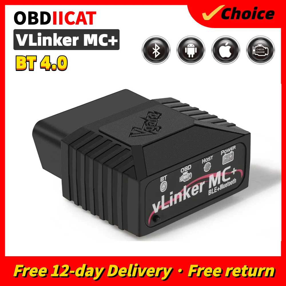 OBDIICAT-VLinker MC+ ELM327 Bluetooth3.0/ 4.0 OBD2 ELM 327 Wifi Car Diagnostic For IOS Android